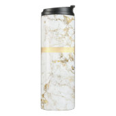 Bouteilles Isothermes Marbre blanc et or, Boîte or, Nom et Monogramme (Tourné sur la gauche)