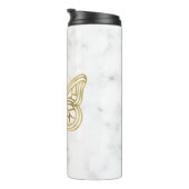 Bouteilles Isothermes Marbre blanc et or Géométrique Papillon Throw Pi (Tourné sur la droite)