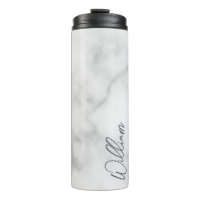 Marbre blanc Modern Script Nom personnalisé