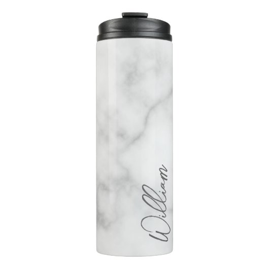 Bouteilles Isothermes Marbre blanc Modern Script Nom personnalisé (Devant)