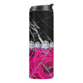 Bouteilles Isothermes Marbre blanc Rose noir Parties scintillant (Tourné sur la gauche)