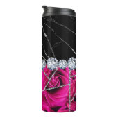 Bouteilles Isothermes Marbre blanc Rose noir Parties scintillant (Tourné sur la droite)