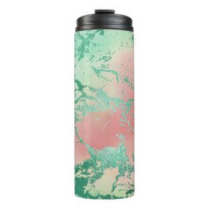 Bouteilles Isothermes Marbre cool   Jolie Pastel Coral et Green Ombre