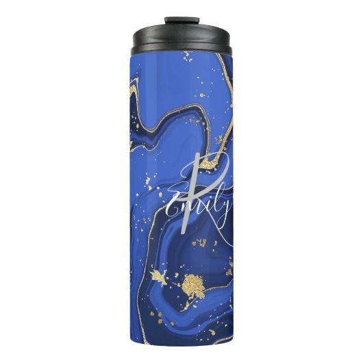 Bouteilles Isothermes Marbre d'agate blanc pourpre Nom Abstrait Monogram (Devant)