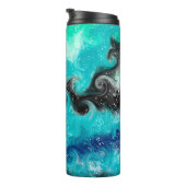 Bouteilles Isothermes Marbre d'art Turquoise bleu et noir (Tourné sur la droite)