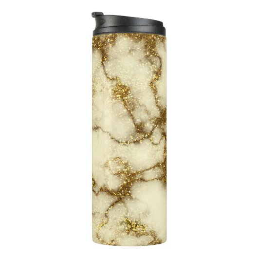 Bouteilles Isothermes Marbre de Parties scintillant en or glam (Tourné sur la droite)