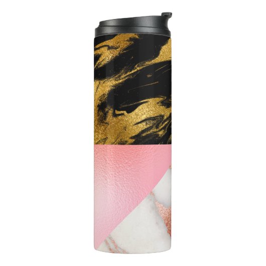 Bouteilles Isothermes Marbre de Parties scintillant en or glam (Tourné sur la gauche)