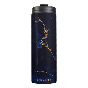 Bouteilles Isothermes Marbre doré bleu marine
