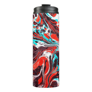 Bouteilles Isothermes marbre ebru coloré acrylique versant motif dos