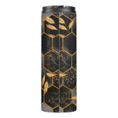Bouteilles Isothermes Marbre hexagone texture transparente avec feuilles (Dos)