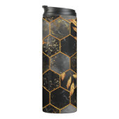 Bouteilles Isothermes Marbre hexagone texture transparente avec feuilles (Tourné sur la droite)