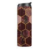 Bouteilles Isothermes Marbre hexagone texture transparente avec or (Tourné sur la gauche)