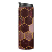 Bouteilles Isothermes Marbre hexagone texture transparente avec or (Tourné sur la droite)