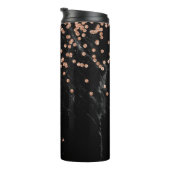 Bouteilles Isothermes Marbre noir et Glam Faux Rose Gold (Tourné sur la droite)