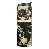 Bouteilles Isothermes Marbre noir+or 2, Boîte d'or+Bande, Nom+Monogramme (Tourné sur la gauche)