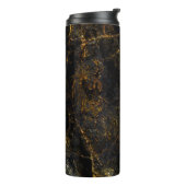 Bouteilles Isothermes Marbre noir, veines dorées, texture. (Tourné sur la gauche)