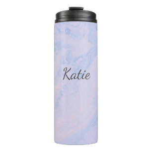Bouteilles Isothermes Marbre Rose Bleu Clair Nom Personnalisé Personnali