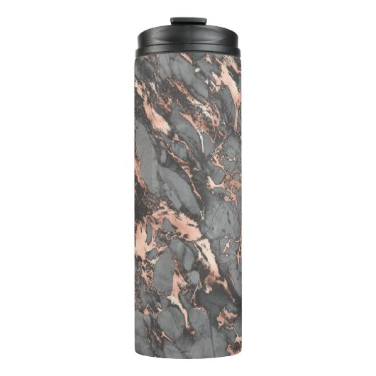 Bouteilles Isothermes Marbre rose gris or design moderne (Devant)