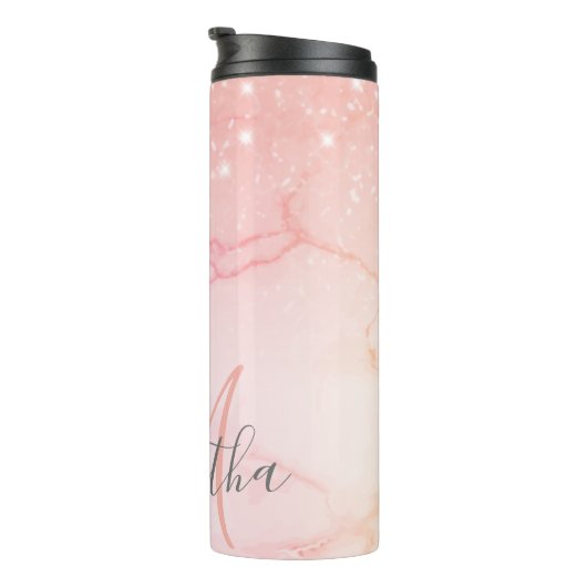 Bouteilles Isothermes Marbre rose moderne et Parties scintillant étincel (Tourné sur la droite)