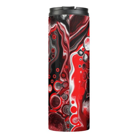 Bouteilles Isothermes Marbre rouge, noir et blanc d'art fluvial (Dos)