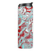 Bouteilles Isothermes Marbre Turquoise, bordeaux, rouge et blanc monogra (Tourné sur la gauche)