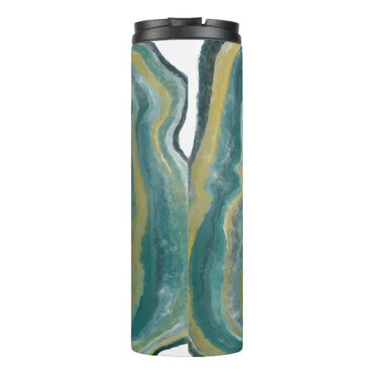 Bouteilles Isothermes Marbre vert de mer Nom Abstrait Monogramme (Dos)