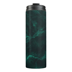 Bouteilles Isothermes Marbre vert foncé, texture transparente.