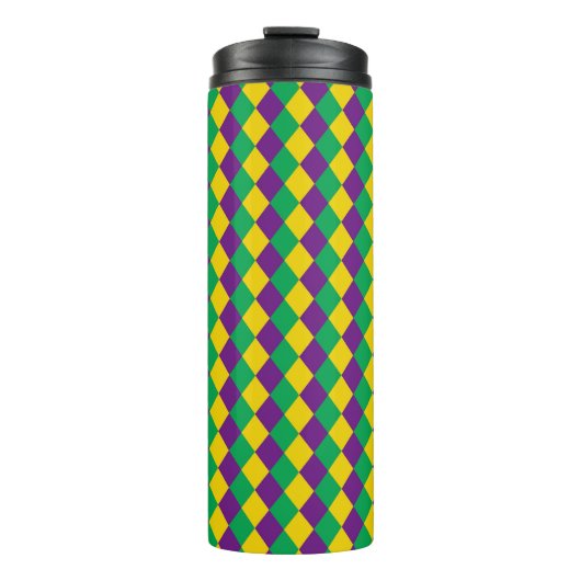 Bouteilles Isothermes Mardi Gras Diamonds : Motif festif dynamique (Devant)