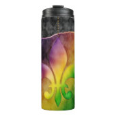 Bouteilles Isothermes Mardi Gras Tumbler, Fleur de Lis colorée (Devant)