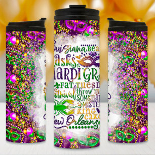 Bouteilles Isothermes Mardi Gras Tumbler, Mardi Gras Mots