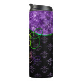 Bouteilles Isothermes Mardi Gras Tumbler, Parties scintillant Violette,  (Tourné sur la droite)