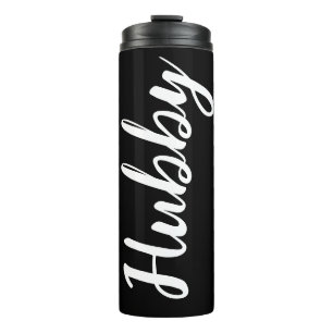 Bouteilles Isothermes Mari Hubby Simple Noir Blanc Texte Cadeau