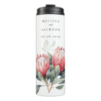 Mariage de fleurs d'aquarelle en teinte Protea