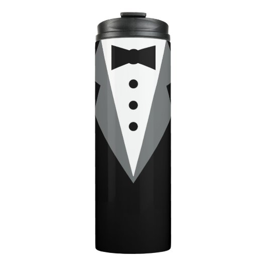 Bouteilles Isothermes Mariage de Tuxedo blanc noir (Devant)