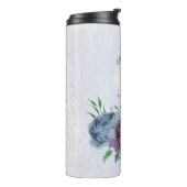 Bouteilles Isothermes Mariage floral bleu poussiéreux violet  (Tourné sur la gauche)