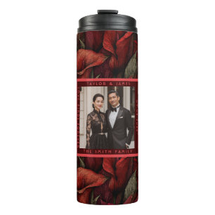 Bouteilles Isothermes Mariage rustique sur le thème des callas rouges cl