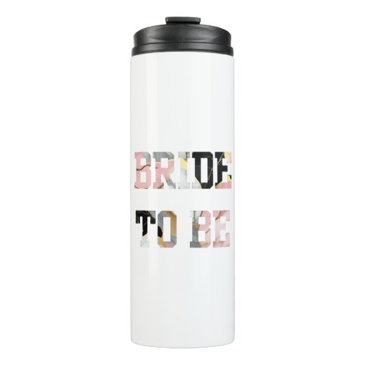 Bouteilles Isothermes Mariée en marbre rose et or (Devant)