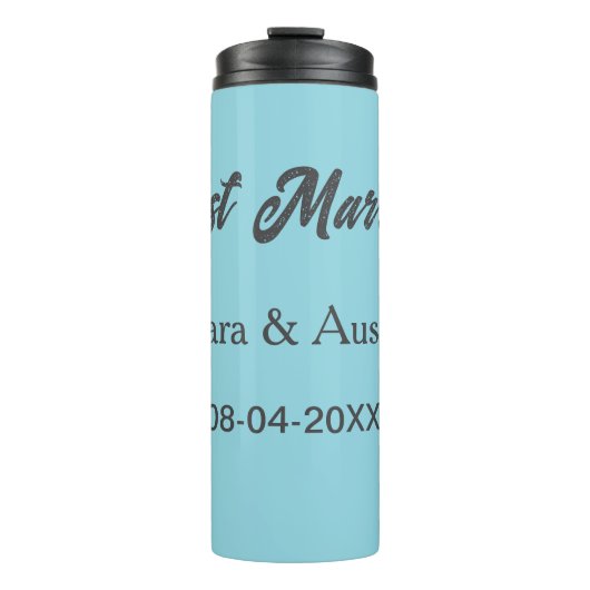 Bouteilles Isothermes Mariés add nom du couple date année simulation de (Devant)
