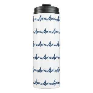 Bouteilles Isothermes Marine Bleu cordes nautiques blancs vagues motif T