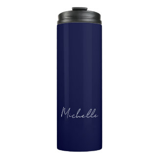 Bouteilles Isothermes Marine Bleu Couleur Plaque Moderne Nom Propre Call