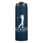 Bouteilles Isothermes Marine bleu Personnalisé Monogramme Golfer (Devant)