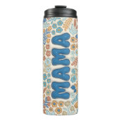 Bouteilles Isothermes Marine Blue Boho Floral 3D Effet Mama (Devant)