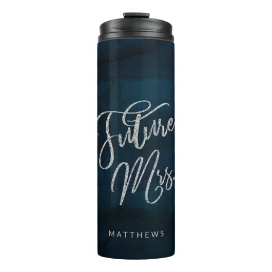 Bouteilles Isothermes Marine Luster Dark Blue Silver Monogramme Avenir M (Devant)