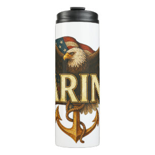 Bouteilles Isothermes Marines avec aigle et drapeau