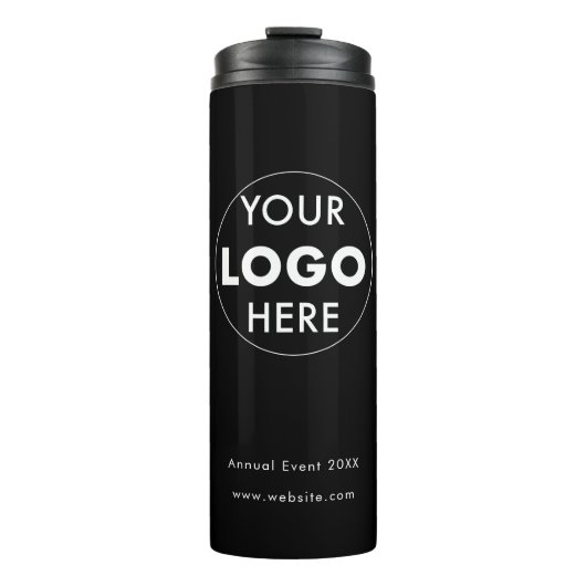 Bouteilles Isothermes Marque sur le fil : Black Custom Logo (Devant)