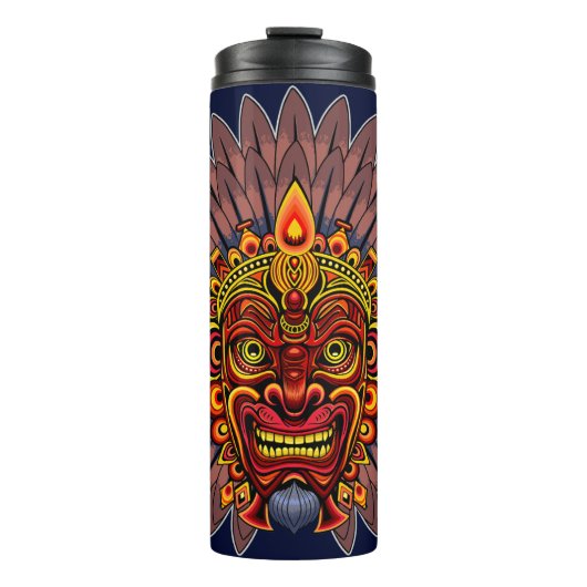 Bouteilles Isothermes Masque rituel du roi guerrier tribal (Devant)