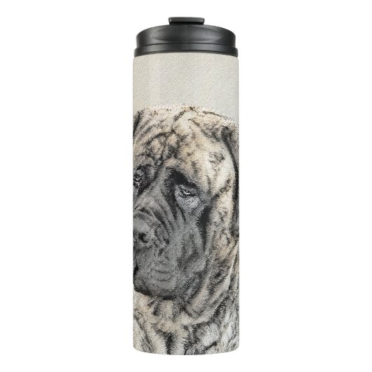 Bouteilles Isothermes Mastiff anglais (Brindle) Peinture - Chien Art (Devant)