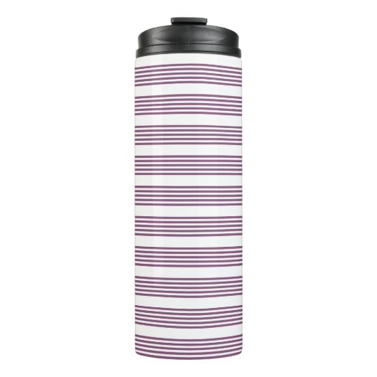 Bouteilles Isothermes Mauve violet blanc cinq bandes motif (Devant)