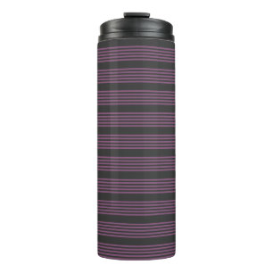 Bouteilles Isothermes Mauve violet et charbon de bois cinq bandes motif