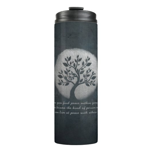 Bouteilles Isothermes Méditation Yoga Reiki Instructeur Arbre Argent Cit (Devant)